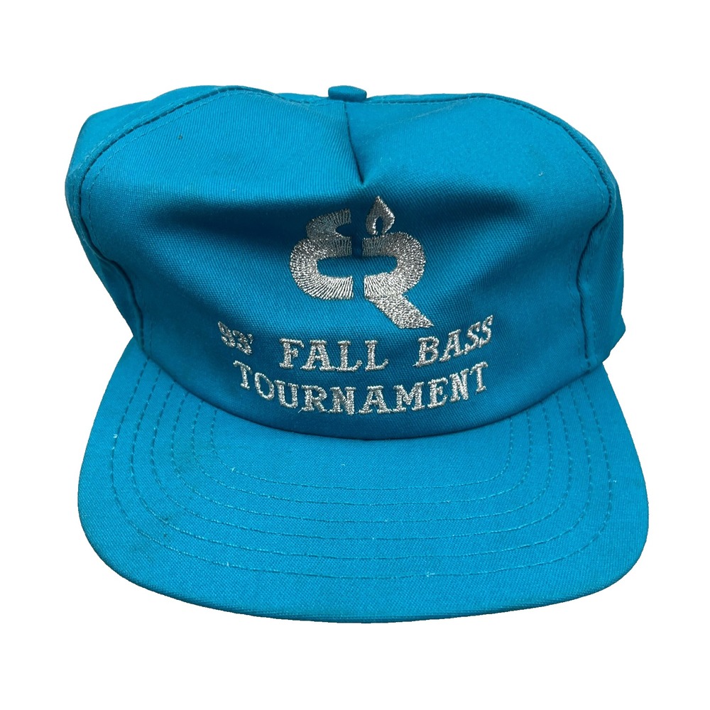 Vintage Elk Run Coal Mine Trucker Hat Cap Teal 90s Massey Energy Made in USA AY